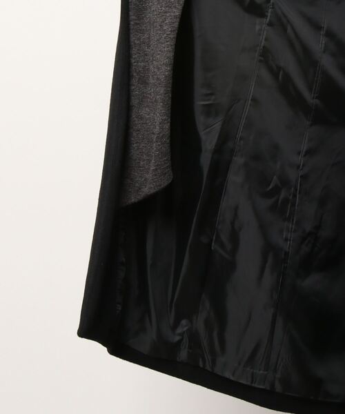 SHELLAC（シェラック）の「シェラック/SHELLAC ウール混 ステンカラーレイヤードコート（ノーカラーコート・メンズ・ブラック・MEDIUM/LARGE）」の3枚目の写真