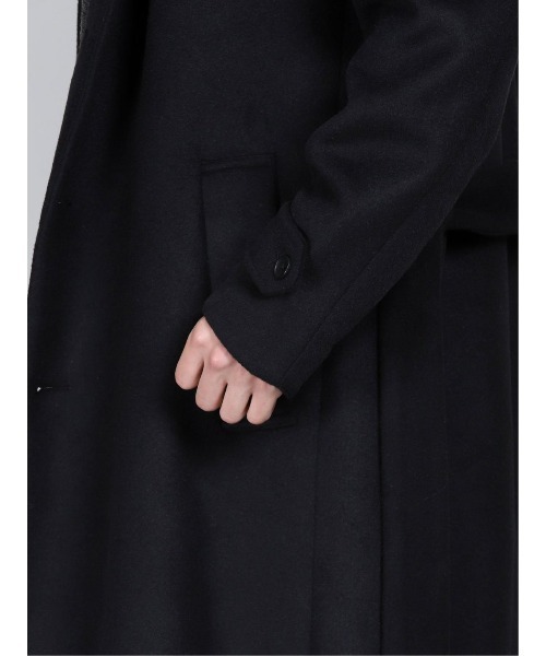 SHELLAC（シェラック）の「シェラック/SHELLAC ウール混 ステンカラーレイヤードコート（ノーカラーコート・メンズ・ブラック・MEDIUM/LARGE）」の6枚目の写真