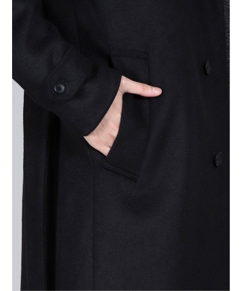 SHELLAC（シェラック）の「シェラック/SHELLAC ウール混 ステンカラーレイヤードコート（ノーカラーコート・メンズ・ブラック・MEDIUM/LARGE）」の7枚目の写真