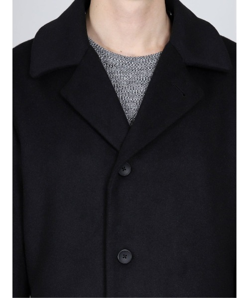 SHELLAC（シェラック）の「シェラック/SHELLAC ウール混 ステンカラーレイヤードコート（ノーカラーコート・メンズ・ブラック・MEDIUM/LARGE）」の8枚目の写真