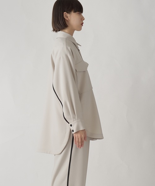 La SRIC（ラスリック）の「La SRIC / テープラインCPOシャツ【セットアップ可】（シャツ/ブラウス・レディース・ブラック/グレー系その他・38）」の8枚目の写真