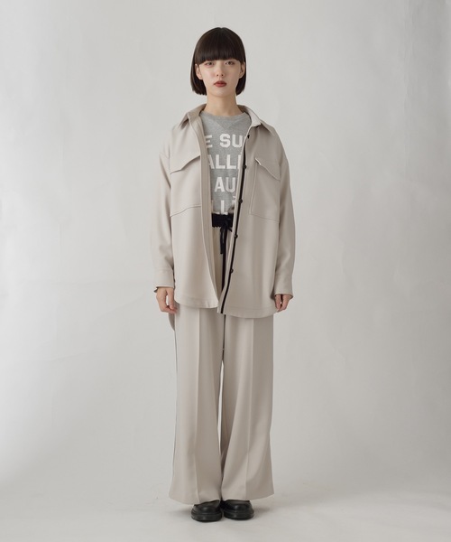 La SRIC（ラスリック）の「La SRIC / テープラインCPOシャツ【セットアップ可】（シャツ/ブラウス・レディース・ブラック/グレー系その他・38）」の9枚目の写真