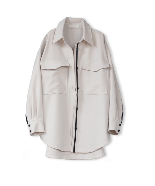 La SRIC（ラスリック）の「La SRIC / テープラインCPOシャツ【セットアップ可】（シャツ/ブラウス・レディース・ブラック/グレー系その他・38）」の12枚目の写真