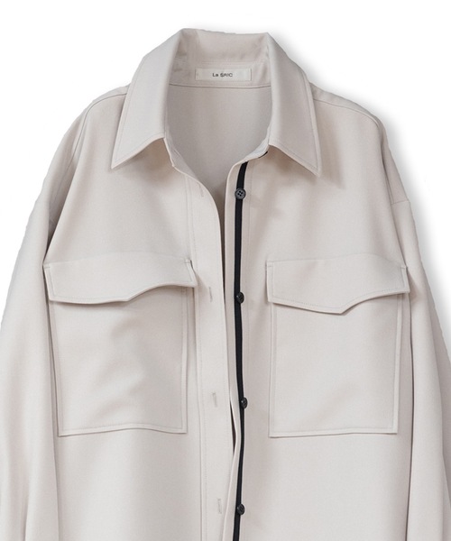 La SRIC（ラスリック）の「La SRIC / テープラインCPOシャツ【セットアップ可】（シャツ/ブラウス・レディース・ブラック/グレー系その他・38）」の14枚目の写真