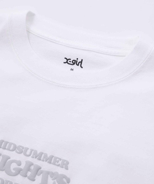 X-girl(エックスガール)の「MIDSUMMER NIGHTS DREAM L/S TEE(Tシャツ/カットソー・レディース・ホワイト/ライトパープル/チャコール・S/M/L/XL)」の7枚目の写真