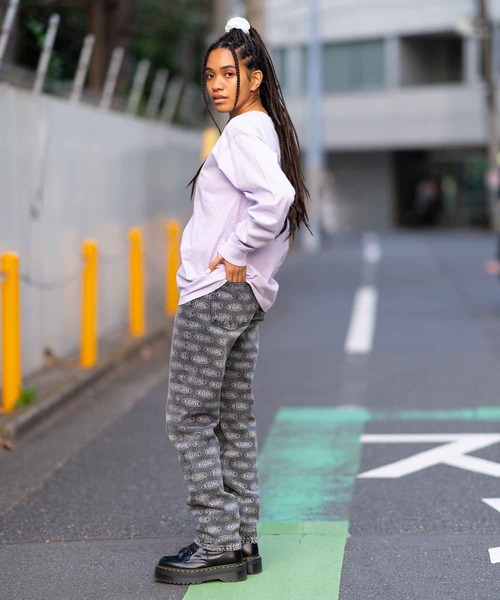 X-girl(エックスガール)の「MIDSUMMER NIGHTS DREAM L/S TEE(Tシャツ/カットソー・レディース・ホワイト/ライトパープル/チャコール・S/M/L/XL)」の15枚目の写真