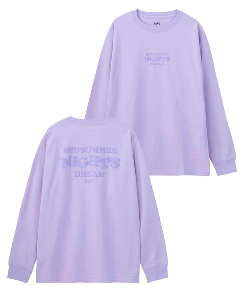 X-girl(エックスガール)の「MIDSUMMER NIGHTS DREAM L/S TEE(Tシャツ/カットソー・レディース・ホワイト/ライトパープル/チャコール・S/M/L/XL)」の5枚目の写真