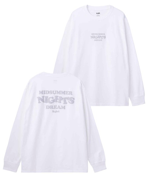 plllllleeeasse ホワイト 長袖カットソー XL X-girl（エックスガール）の「MIDSUMMER NIGHTS DREAM L/S TEE