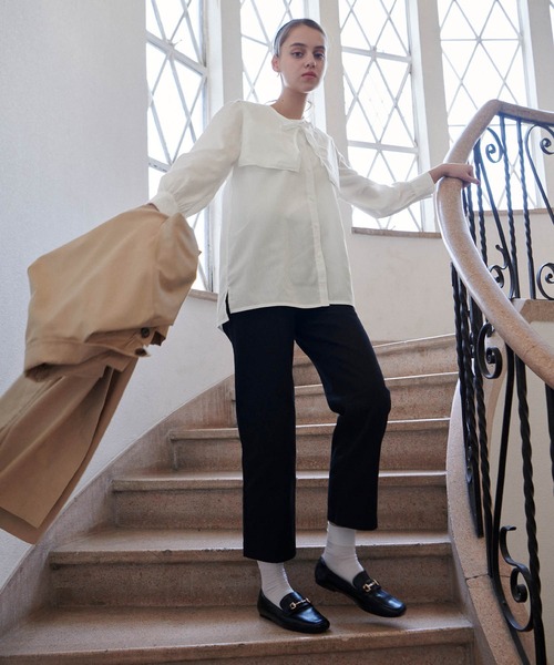 PURIL（ピュリル）の「【PURIL】2wayセーラーカラー&ノーカラーボリュームスリーブブラウス（シャツ/ブラウス・レディース・ホワイト/ベージュ/ブルー・FREE）」の11枚目の写真