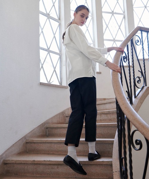 PURIL（ピュリル）の「【PURIL】2wayセーラーカラー&ノーカラーボリュームスリーブブラウス（シャツ/ブラウス・レディース・ホワイト/ベージュ/ブルー・FREE）」の10枚目の写真