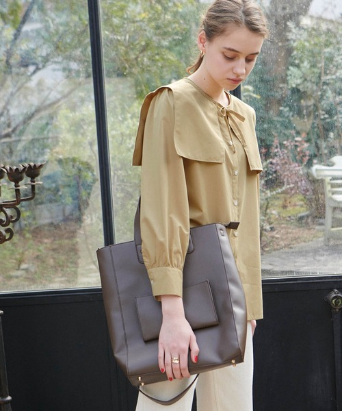 PURIL（ピュリル）の「【PURIL】2wayセーラーカラー&ノーカラーボリュームスリーブブラウス（シャツ/ブラウス・レディース・ホワイト/ベージュ/ブルー・FREE）」の14枚目の写真