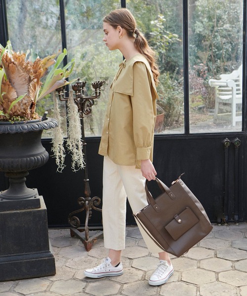 PURIL（ピュリル）の「【PURIL】2wayセーラーカラー&ノーカラーボリュームスリーブブラウス（シャツ/ブラウス・レディース・ホワイト/ベージュ/ブルー・FREE）」の17枚目の写真