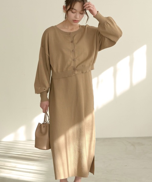 セール Set2点レイヤードキャミワンピース カーディガン ワンピース Earth Music Ecology アースミュージックアンドエコロジー のファッション通販 Zozotown