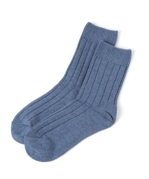 ANGEL SOCKS（エンジェルソックス）の「AngelSocks／WIDE KNIT ソックス  2264914（ソックス/靴下・レディース・ブラック/ベージュ/ブルー/マスタード/アイボリー・FREE）」の4枚目の写真