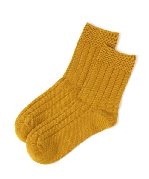ANGEL SOCKS（エンジェルソックス）の「AngelSocks／WIDE KNIT ソックス  2264914（ソックス/靴下・レディース・ブラック/ベージュ/ブルー/マスタード/アイボリー・FREE）」の5枚目の写真