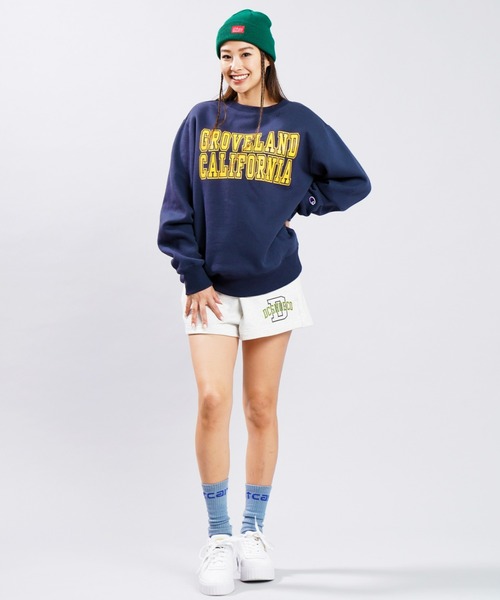 Champion（チャンピオン）の「CHAMPION/チャンピオン  ビッグシルエット  カレッジ風ロゴトレーナー  C3-V009（スウェット・レディース・ホワイト/ブラック/ネイビー/グリーン・L/M）」の22枚目の写真