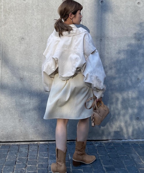 w closet（ダブルクローゼット）の「チェックシャツはおり（シャツ/ブラウス・レディース・オフホワイト/オレンジ/グリーン・FREE）」の22枚目の写真