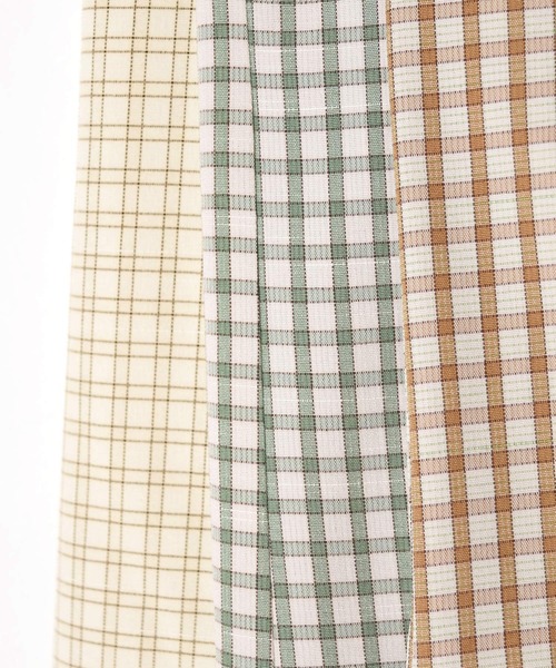 w closet（ダブルクローゼット）の「チェックシャツはおり（シャツ/ブラウス・レディース・オフホワイト/オレンジ/グリーン・FREE）」の10枚目の写真