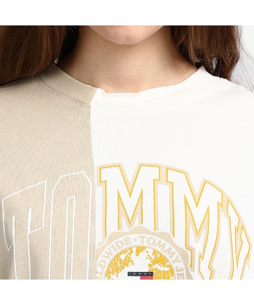 tommy jeans(トミー ジーンズ)の「カレッジスプライシングTシャツワンピース(ワンピース・レディース・ベージュ・SMALL/MEDIUM/LARGE)」の4枚目の写真