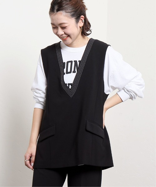JOINT WORKS（ジョイントワークス）の「J-ダブルクロスベスト（ベスト・レディース・ブラック/キナリ・FREE）」の3枚目の写真