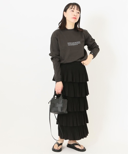 POET MEETS DUBWISE（ポエットミーツダブワイズ）の「POET MEETS DUBWISE SOMETIMES LONGTシャツ◆（Tシャツ/カットソー・レディース・ホワイト/ブラック・FREE）」の4枚目の写真