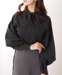 ボウタイ ボリューム袖 シャツ