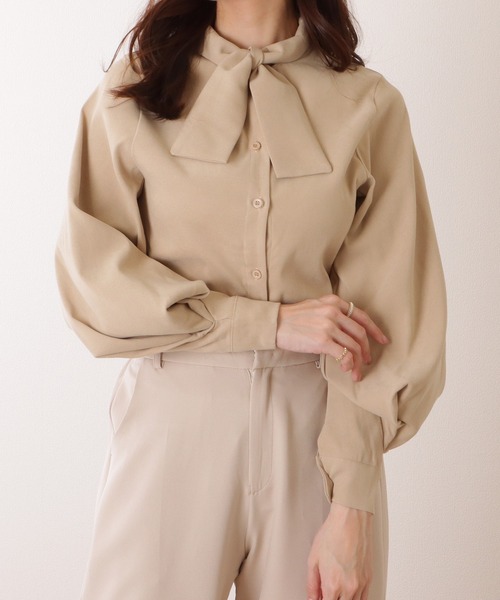 Lace Ladies(レースレディース)の「ボウタイ ボリューム袖 シャツ(シャツ/ブラウス・レディース・ホワイト/ブラック/ベージュ/ブルー・S/M/L)」の12枚目の写真