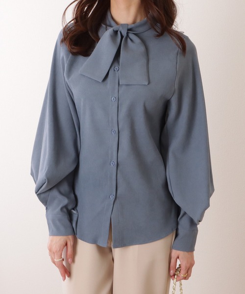 Lace Ladies(レースレディース)の「ボウタイ ボリューム袖 シャツ(シャツ/ブラウス・レディース・ホワイト/ブラック/ベージュ/ブルー・S/M/L)」の20枚目の写真