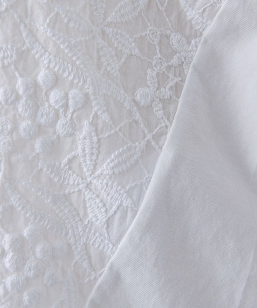 BEARDSLEY（ビアズリー）の「3サイズ展開 フロント刺繍カットソー（Tシャツ/カットソー・レディース・ホワイト・0/1/2）」の4枚目の写真
