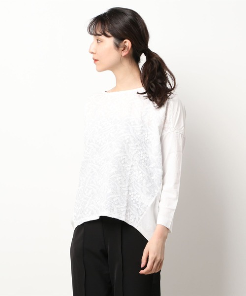 BEARDSLEY（ビアズリー）の「3サイズ展開 フロント刺繍カットソー（Tシャツ/カットソー・レディース・ホワイト・0/1/2）」の13枚目の写真