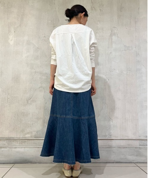 BEARDSLEY（ビアズリー）の「3サイズ展開 フロント刺繍カットソー（Tシャツ/カットソー・レディース・ホワイト・0/1/2）」の8枚目の写真