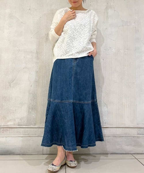 BEARDSLEY（ビアズリー）の「3サイズ展開 フロント刺繍カットソー（Tシャツ/カットソー・レディース・ホワイト・0/1/2）」の15枚目の写真