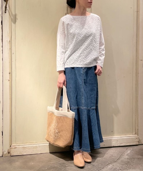 BEARDSLEY（ビアズリー）の「3サイズ展開 フロント刺繍カットソー（Tシャツ/カットソー・レディース・ホワイト・0/1/2）」の20枚目の写真