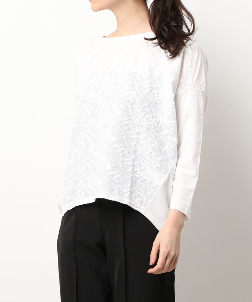 BEARDSLEY（ビアズリー）の「3サイズ展開 フロント刺繍カットソー（Tシャツ/カットソー・レディース・ホワイト・0/1/2）」の22枚目の写真