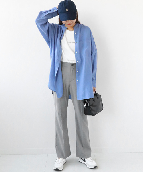 JOURNAL STANDARD relume(ジャーナルスタンダード レリューム)の「リヨセル製品染めバンドカラーシャツ◆(シャツ/ブラウス・レディース・ネイビー/ブルー/ホワイト/ピンク・FREE)」の11枚目の写真