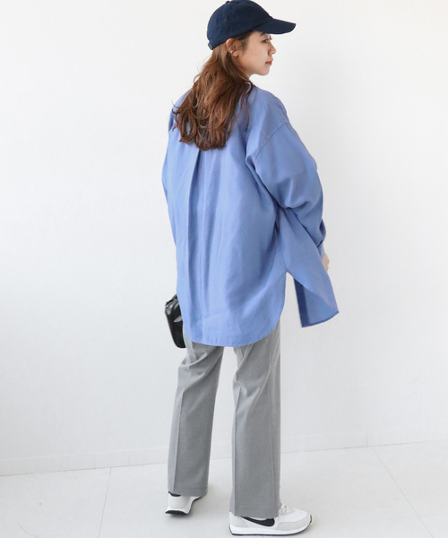 JOURNAL STANDARD relume(ジャーナルスタンダード レリューム)の「リヨセル製品染めバンドカラーシャツ◆(シャツ/ブラウス・レディース・ネイビー/ブルー/ホワイト/ピンク・FREE)」の14枚目の写真