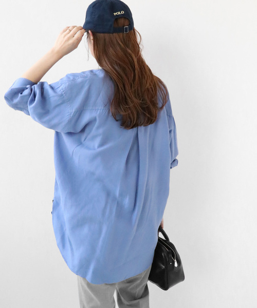 JOURNAL STANDARD relume(ジャーナルスタンダード レリューム)の「リヨセル製品染めバンドカラーシャツ◆(シャツ/ブラウス・レディース・ネイビー/ブルー/ホワイト/ピンク・FREE)」の18枚目の写真