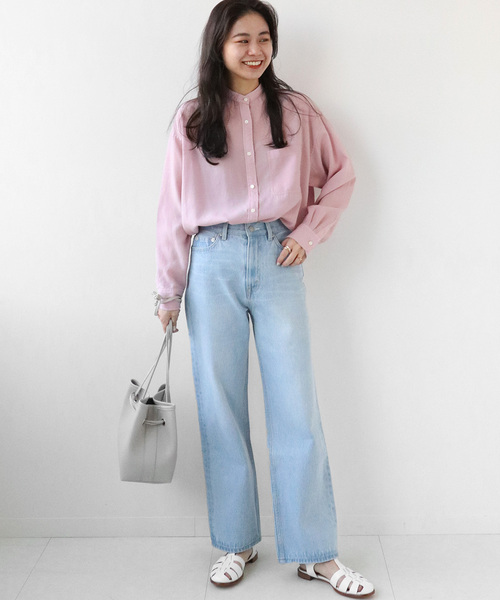 JOURNAL STANDARD relume(ジャーナルスタンダード レリューム)の「リヨセル製品染めバンドカラーシャツ◆(シャツ/ブラウス・レディース・ネイビー/ブルー/ホワイト/ピンク・FREE)」の20枚目の写真