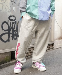 VENCEEXCHANGE | VISION STREET WEAR　ヴィジョンストリートウェア　プリントロゴワイドシルエットスウェットパンツ　　ジョガーパンツ/イージーパンツ/ワイドパンツ(スウェットパンツ)