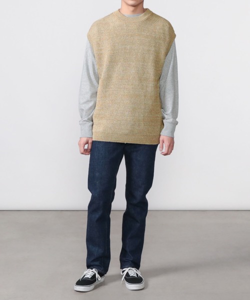 UNFIL(アンフィル)の「unfil | リブニットベスト MEN(ベスト・メンズ・ブラック系その他/ベージュ系その他・4)」の14枚目の写真
