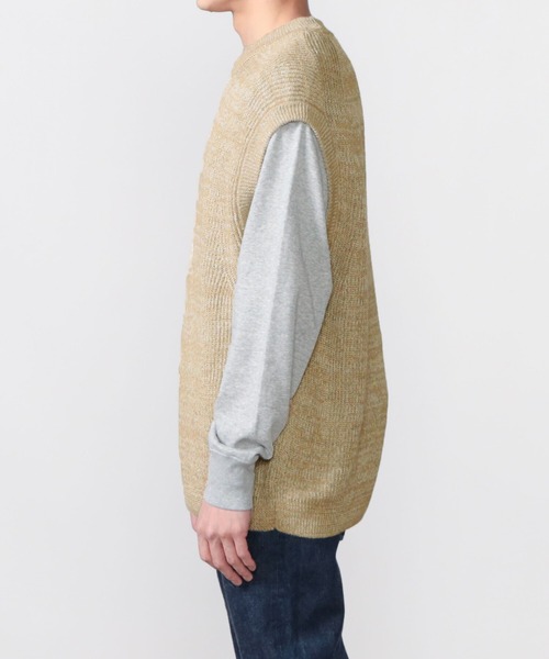 UNFIL(アンフィル)の「unfil | リブニットベスト MEN(ベスト・メンズ・ブラック系その他/ベージュ系その他・4)」の12枚目の写真