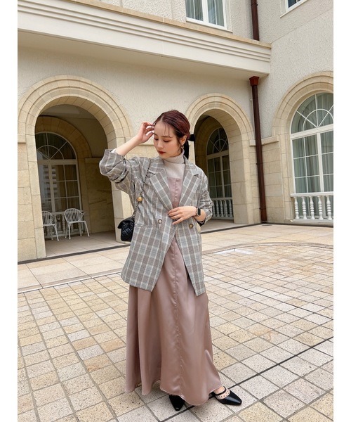 jumelle(ジュメロ)の「サテンセンターキャミOP(ワンピース・レディース・ブラック/ブラウン/ピンク・FREE)」の9枚目の写真