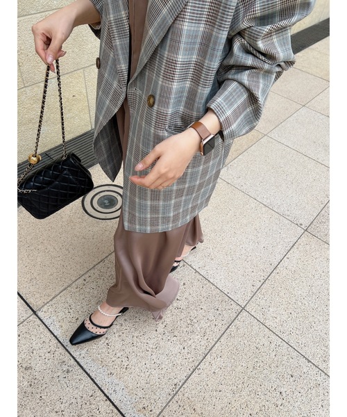 jumelle(ジュメロ)の「サテンセンターキャミOP(ワンピース・レディース・ブラック/ブラウン/ピンク・FREE)」の12枚目の写真