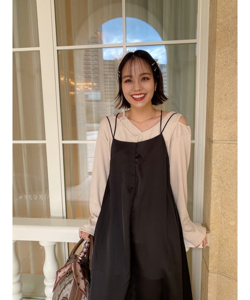 jumelle(ジュメロ)の「サテンセンターキャミOP(ワンピース・レディース・ブラック/ブラウン/ピンク・FREE)」の22枚目の写真