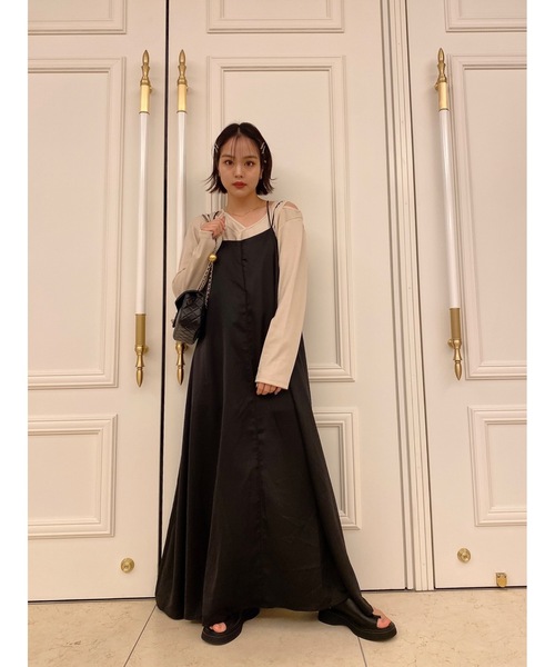 jumelle(ジュメロ)の「サテンセンターキャミOP(ワンピース・レディース・ブラック/ブラウン/ピンク・FREE)」の18枚目の写真