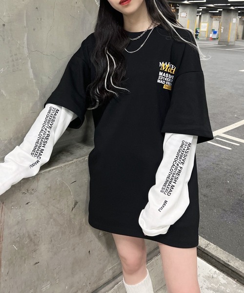 Figments（フィグメンツ）の「フェイクレイヤードロンT（Tシャツ/カットソー・レディース・ホワイト/ブラック/パープル・FREE）」の3枚目の写真