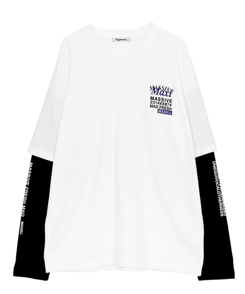 Figments（フィグメンツ）の「フェイクレイヤードロンT（Tシャツ/カットソー・レディース・ホワイト/ブラック/パープル・FREE）」の7枚目の写真