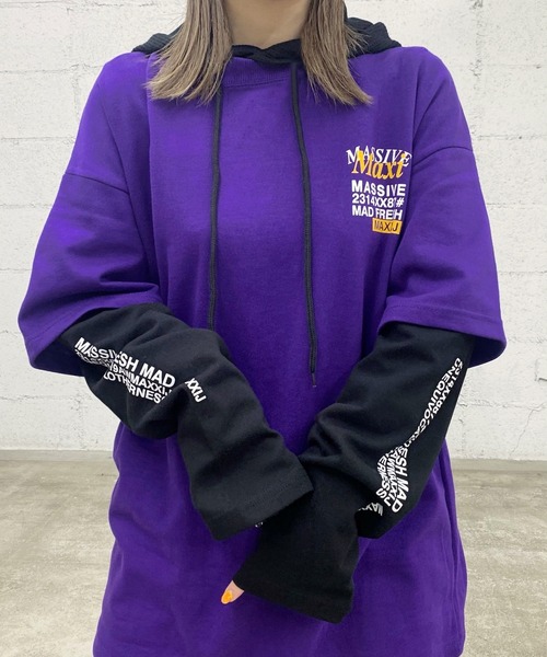 Figments（フィグメンツ）の「フェイクレイヤードロンT（Tシャツ/カットソー・レディース・ホワイト/ブラック/パープル・FREE）」の17枚目の写真