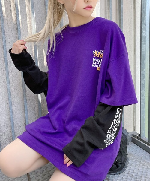 Figments（フィグメンツ）の「フェイクレイヤードロンT（Tシャツ/カットソー・レディース・ホワイト/ブラック/パープル・FREE）」の18枚目の写真