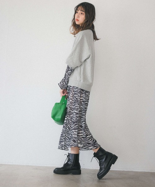 PBLIM（ページボーイリム）の「PAGEBOYLIM/レイヤードワンピース（ワンピース・レディース・ゼブラ/チェック・FREE）」の4枚目の写真